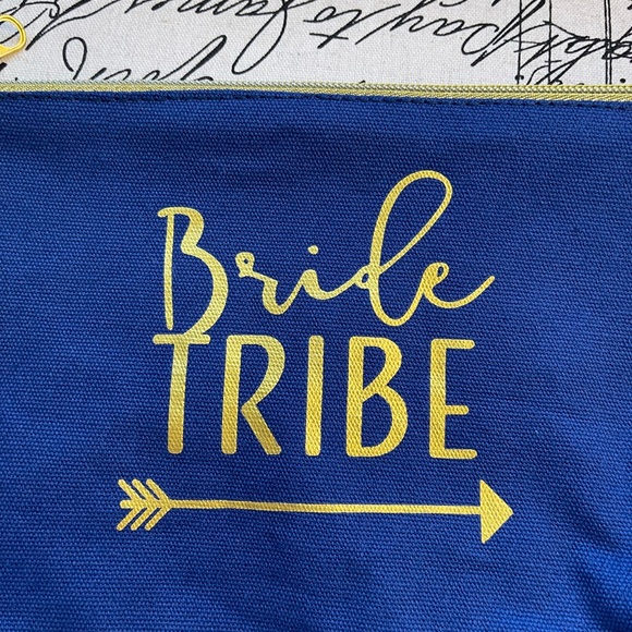 Navy Blue & Gold “Bride Tribe” Cosmetic Bag/Emergency Wedding Kit - Picture 4 of 8